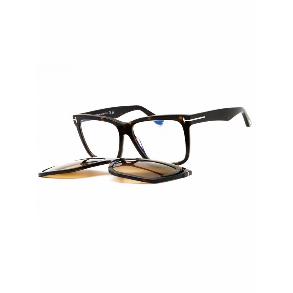 New Tom Ford FT6069-B 052 Tortoiseshell Magnetic Clip-On Square Glasses